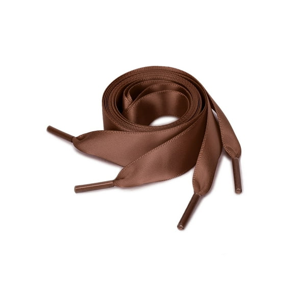 INSPIRE CHIC Women's 2 Pairs Flat Ribbon Sneaker Canvas Shoelaces Coffee 100 cm/39.5"