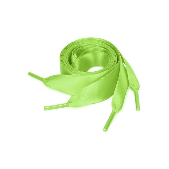 INSPIRE CHIC Women's 2 Pairs Flat Ribbon Sneaker Canvas Shoelaces Green 120cm/47.2"