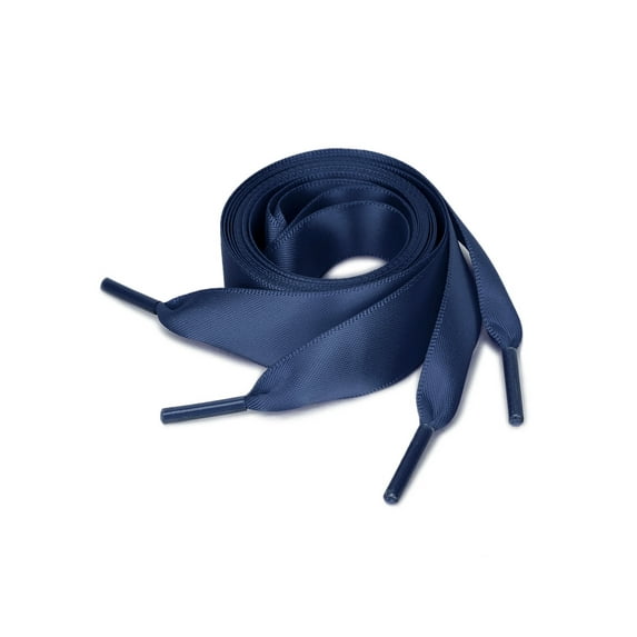 INSPIRE CHIC Women's 2 Pairs Flat Ribbon Sneaker Canvas Shoelaces Navy Blue 160cm/63"