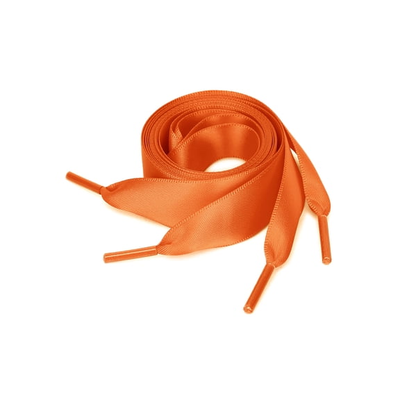 INSPIRE CHIC Women's 2 Pairs Flat Ribbon Sneaker Canvas Shoelaces Orange 150cm/59.1"