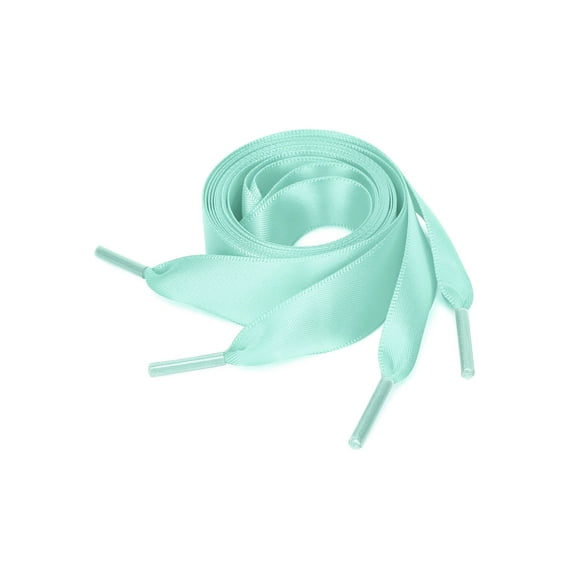 INSPIRE CHIC Women's 2 Pairs Flat Ribbon Sneaker Canvas Shoelaces Turquoise 150cm/59.1"