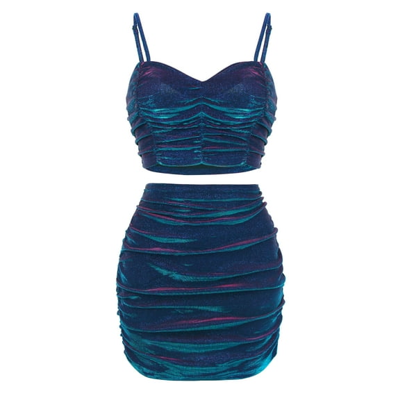 INSPIRE CHIC Women's 2 Piece Outfit Party Set Sexy Cami and Bodycon Skirt