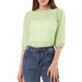 thumbnail image 1 of Allegra K Women's 3/4 Lantern Sleeve Semi Sheer Retro Lace Tops, 1 of 6