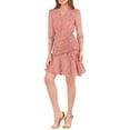 thumbnail image 1 of Allegra K Women's Wear to Work 3/4 Sleeve Ruffle Hem Buttons Decor Drawstring Ruched Dress, 1 of 6