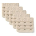 thumbnail image 1 of INSPIRE CHIC Women's 3 Hook 3 Row Bra Extenders Stretchy Bra Strap Buckle Hooks Bra Band Apricot 5, 1 of 5