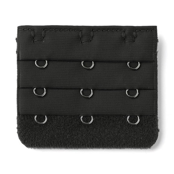 INSPIRE CHIC Women's 3 Hook 3 Row Bra Extenders Stretchy Bra Strap Buckle Hooks Bra Band Black 1
