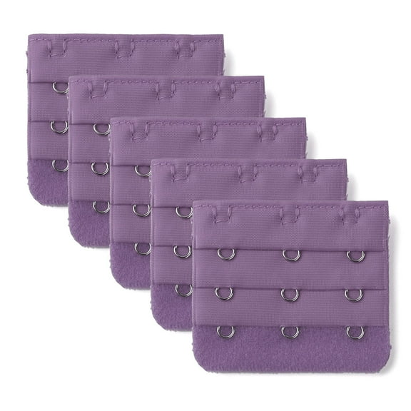 INSPIRE CHIC Women's 3 Hook 3 Row Bra Extenders Stretchy Bra Strap Buckle Hooks Bra Band Purple 5