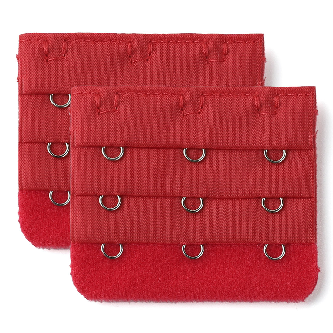 Allegra K Women's 3 Hook Bra Extenders Extension Buckle Hooks Red 2 Pcs