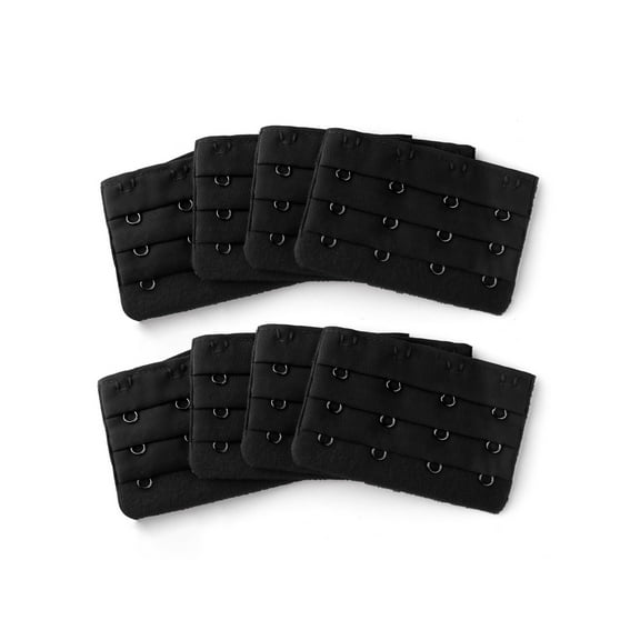 INSPIRE CHIC Underwear Strapless Bra 4 Hooks Strap Back Band Extension 8 Pcs Black
