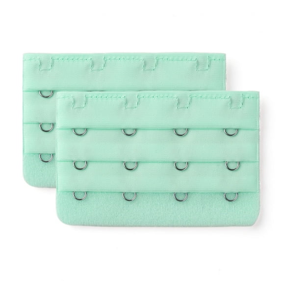 INSPIRE CHIC Women's 3 Rows 4 Hooks Bra Extenders Straps Extension Light Green 3 Rows 4 Hooks 2 Pcs