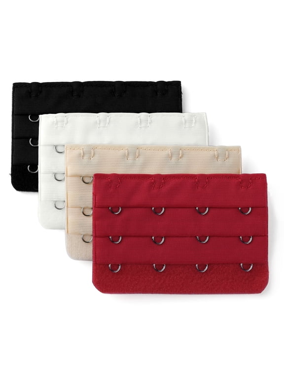 Women's 3 Rows 4 Hooks Bra Extenders Straps Extension Multi-color-2 3 Rows 4 Hooks 4 Pcs