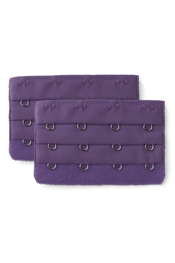 Women's 3 Rows 4 Hooks Bra Extenders Straps Extension Purple 3 Rows 4 Hooks 2 Pcs
