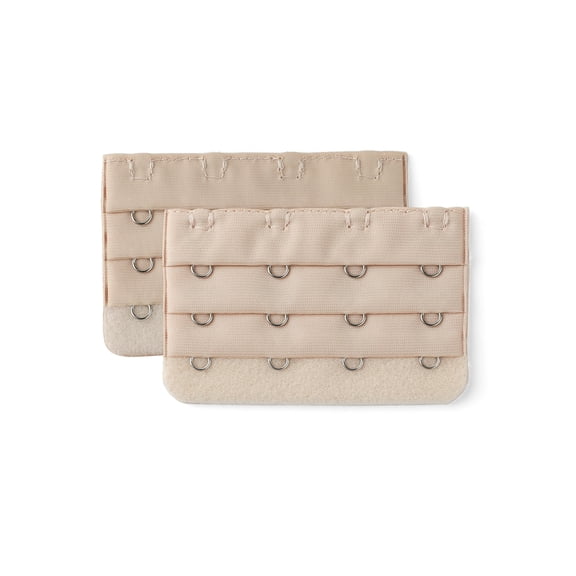 INSPIRE CHIC Women's 3 Rows 4 Hooks Bra Extenders Straps Extension Skin Color 3 Rows 4 Hooks 2 Pcs