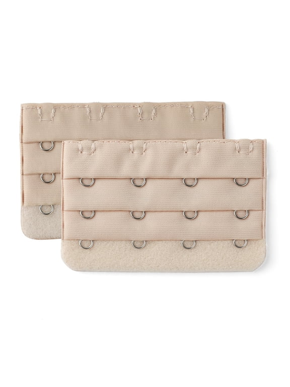 Women's 3 Rows 4 Hooks Bra Extenders Straps Extension Skin Color 3 Rows 4 Hooks 2 Pcs