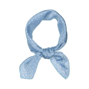 Allegra K 50cm Vintage Polka Dots Square Small Scarf Neck Scarves Kerchief Neckerchief Headscarf Blue