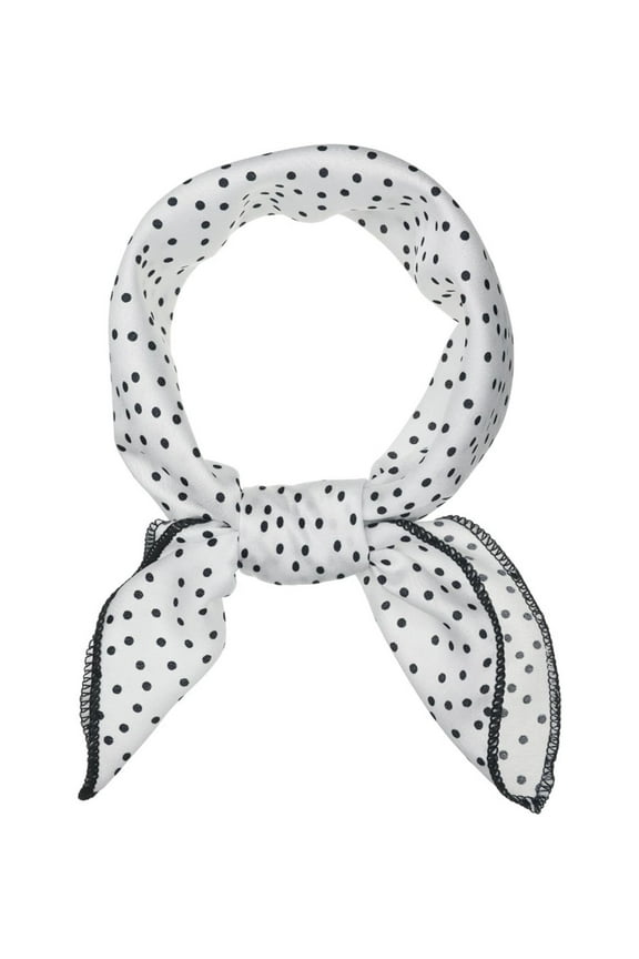 50cm Vintage Polka Dots Square Small Scarf Neck Scarves Kerchief Neckerchief Headscarf White