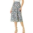 thumbnail image 1 of Allegra K Women's A-Line Floral Print Casual Midi Skirts, 1 of 6