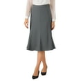 thumbnail image 1 of Allegra K Women's A-Line Midi Side Zipper High Waist Elegant Skirt XL Dark Grey, 1 of 5
