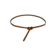 thumbnail image 1 of INSPIRE CHIC Women's Adjustable Belts Leather Skinny Waistband No Buckle For Dress Brown 43"(Max), 1 of 5