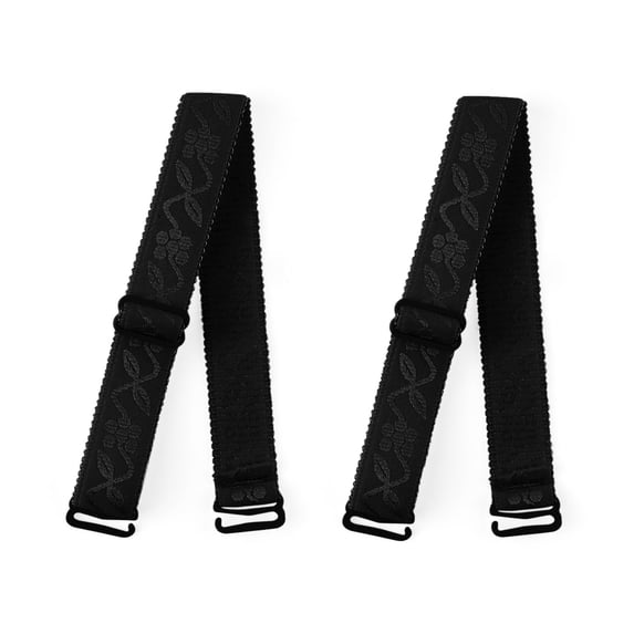 INSPIRE CHIC Women's Adjustable Bra Straps Floral Fashion Elastic Bra Band Black-Vine Pattern