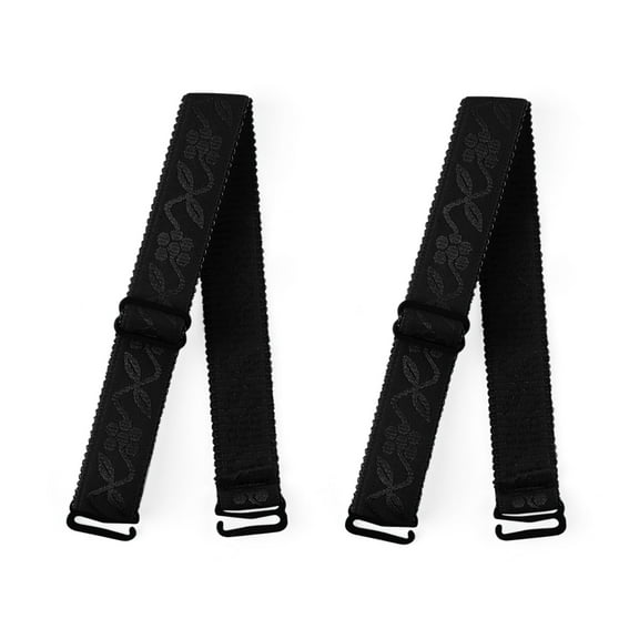 INSPIRE CHIC Women's Adjustable Bra Straps Floral Fashion Elastic Bra Band Black-Vine Pattern