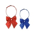 thumbnail image 1 of INSPIRE CHIC Women's Adjustable Solid Color Pre-Tied Bowknot Cute Bow Tie 2Pcs Red+Blue One Size, 1 of 6