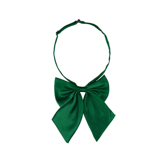 INSPIRE CHIC Women's Adjustable Solid Color Pre-tied Bowknot Uniform Bow Tie Green