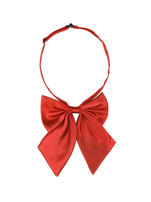 Women's Halloween Adjustable Solid Color Pre-tied Bowknot Uniform Bow Tie Red