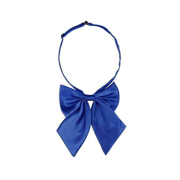 INSPIRE CHIC Women's Adjustable Solid Color Pre-tied Bowknot Uniform Bow Tie Royal Blue