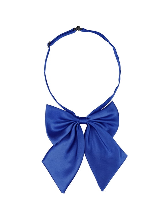 Women's Halloween Adjustable Solid Color Pre-tied Bowknot Uniform Bow Tie Royal Blue