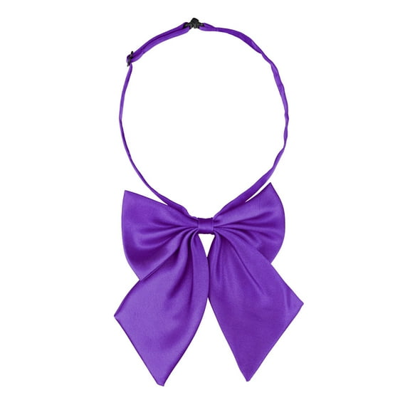 INSPIRE CHIC Women's Adjustable Solid Pre-Tied Bowknot Self Halter Neck Bow Tie Purple 13*16cm/5.12"*6.30"
