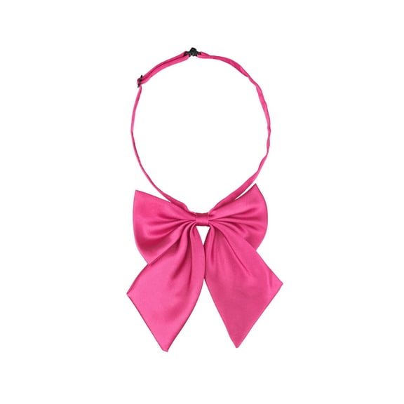 INSPIRE CHIC Women's Adjustable Solid Pre-Tied Bowknot Self Halter Neck Bow Tie Rose Red 13*16cm/5.12"*6.30"