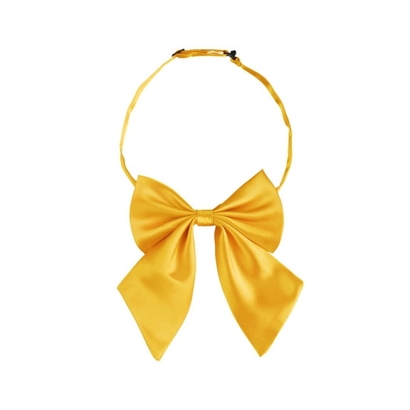INSPIRE CHIC  Women's Adjustable Solid Pre-Tied Bowknot Self Halter Neck Bow Tie Yellow 13*16cm/5.12"*6.30"