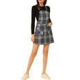 thumbnail image 1 of INSPIRE CHIC Women's Adjustable Strap Plaid Suspender Overall Dress XL Blue, 1 of 6