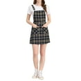 thumbnail image 1 of INSPIRE CHIC Women's Adjustable Strap Plaid Suspender Overall Dress XL Navy Blue, 1 of 8