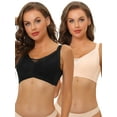 thumbnail image 1 of NOMADIC NOOK Women's Adjustable Straps Minimizer Full Coverage Mesh Underwire Bra 2 Packs, 1 of 4