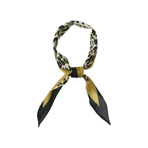 INSPIRE CHIC Women's Leopard Print Rhombus Neck Scarf Neckerchief Earthy Yellow