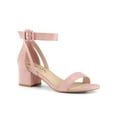 thumbnail image 1 of BLISSFUL STEP Inspired Women's Ankle Buckle Strap Chunky Heel Sandal Shoes Light Pink 6.5, 1 of 7