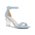 thumbnail image 1 of BLISSFUL STEP Women's Ankle Strap Clear Heel Block Heels Sandals, 1 of 6