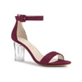 thumbnail image 1 of BLISSFUL STEP Women's Ankle Strap Clear Heel Block Heels Sandals, 1 of 6