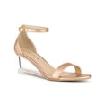 thumbnail image 1 of BLISSFUL STEP Women's Ankle Strap Low Wedge Clear Heels Sandals Rose Gold 6, 1 of 7