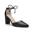 thumbnail image 1 of BLISSFUL STEP Women's High Block Heels Pointed Toe Ankle Strap Dress Shoes​ Black-pu 8.5, 1 of 8