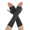 thumbnail image 1 of INSPIRE CHIC Women's Arm Warmers Winter Knitted Elbow Long Cosplay Costume Fingerless Gloves Dark Gray, 1 of 6