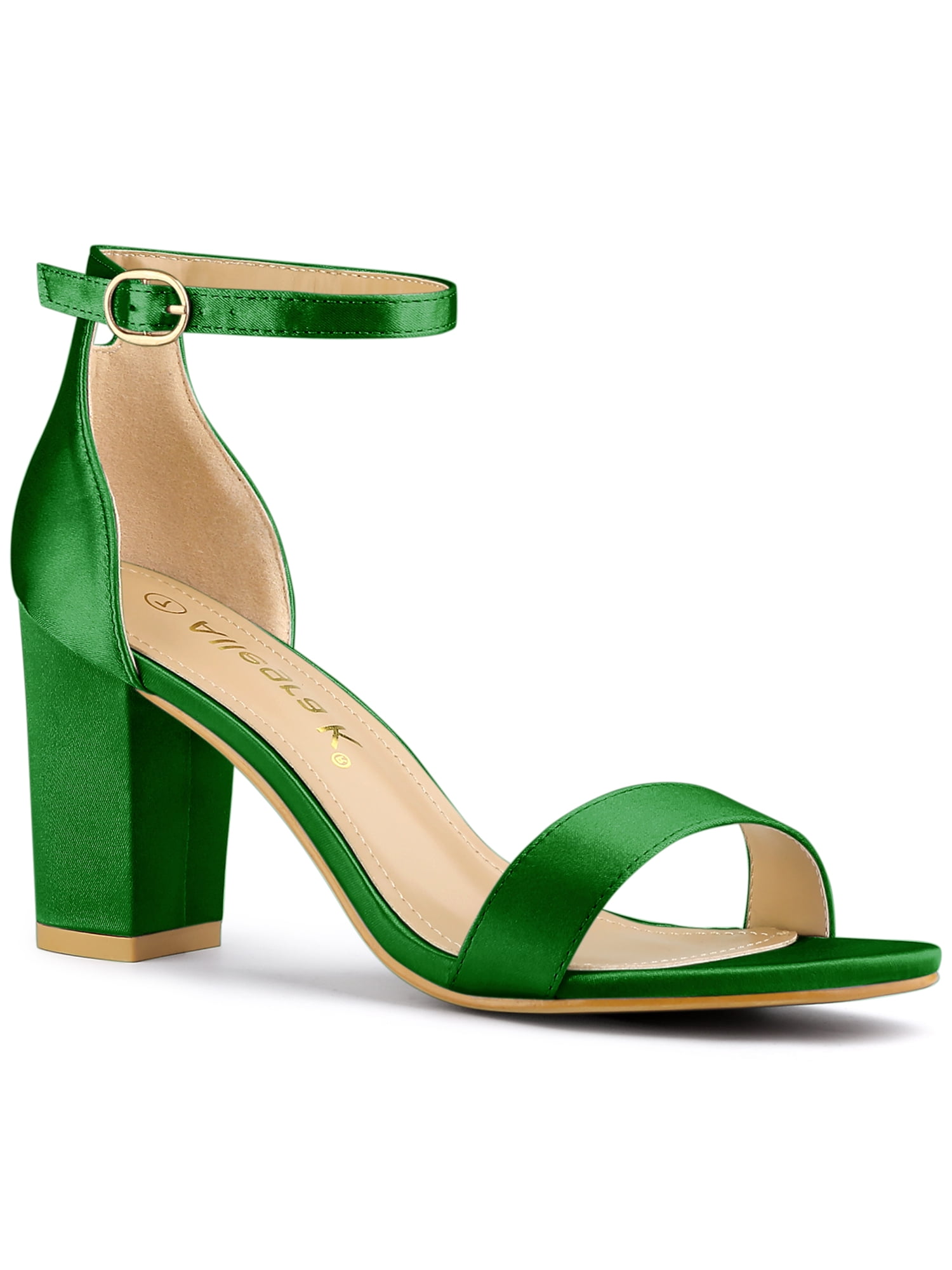 Allegra K Women's Ankle Strap Block Heel Sandals - Adjustable Buckle, Padded Insole
