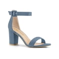 thumbnail image 1 of BLISSFUL STEP Women's Shoes Ankle Strap Block Heel Buckle Open Toe Sandals Haze Blue 11.5, 1 of 8