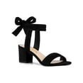 thumbnail image 1 of BLISSFUL STEP Valentine's Women's Shoes Slingback Back Ankle Open Toe Tie Block Heels Sandals Black 5, 1 of 8