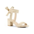 thumbnail image 1 of BLISSFUL STEP Women's Shoes Slingback Back Ankle Open Toe Tie Block Heels Sandals Beige 7.5, 1 of 9