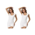thumbnail image 1 of NOMADIC NOOK Women's Backless Leotard Jumpsuit Slim Fit U Neck Short Sleeves Stretchy Bodysuit Shorts 2 Packs, 1 of 4