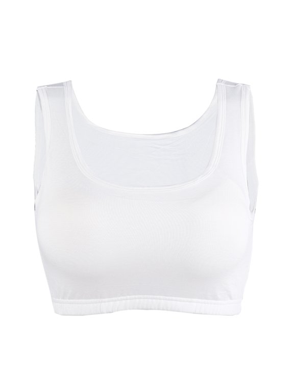 Women's Basic Padded Yoga Half Camisole Tank Top Cami Bra