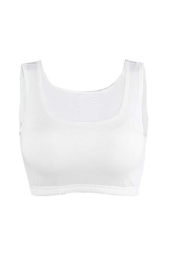 Women's Basic Padded Yoga Half Camisole Tank Top Cami Bra